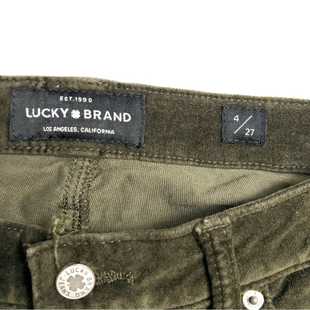 Lucky Brand Green Lolita Skinny Velvet Skinny Stretch Pants Size 4/27 - Picture 2 of 9